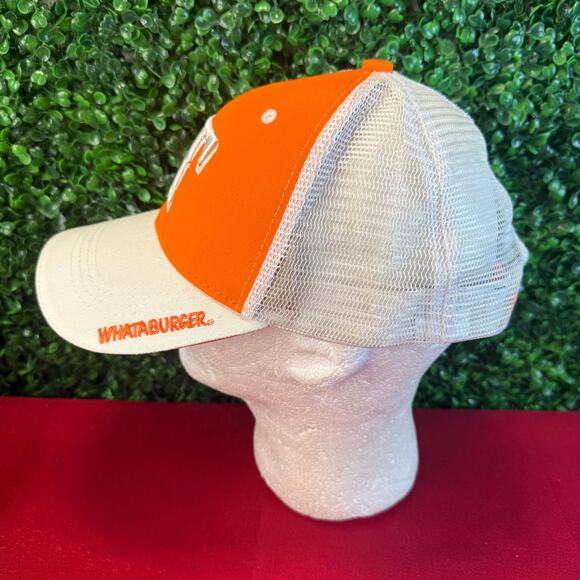 Texas Whataburger Great Taste Trucker Adult Cap Hat Rare Orange White - Picture 2 of 8